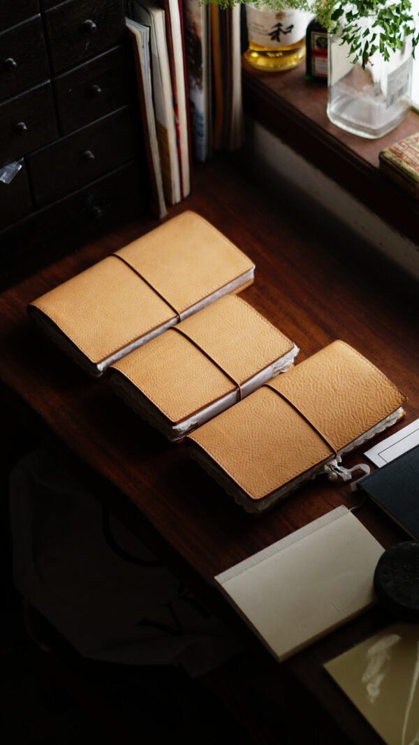 Refillable Minerva Box Leather Journal Cover, Elastic System, Fits A6 B6 A5