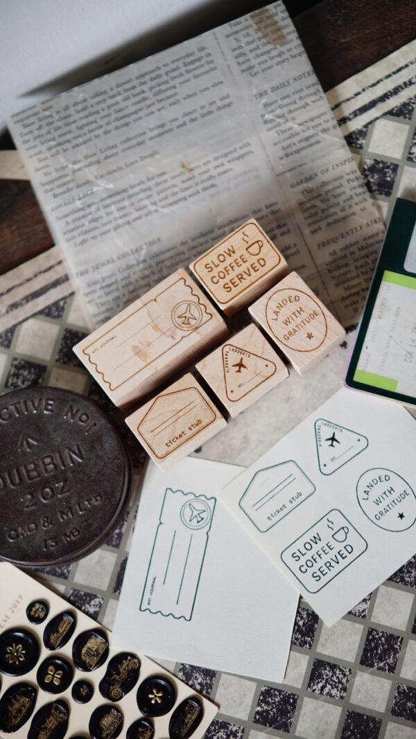 Rubber Stamp Travelling by Plane